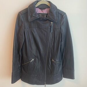 Mackage, Leather Jacket, Size Medium, Dark Blue